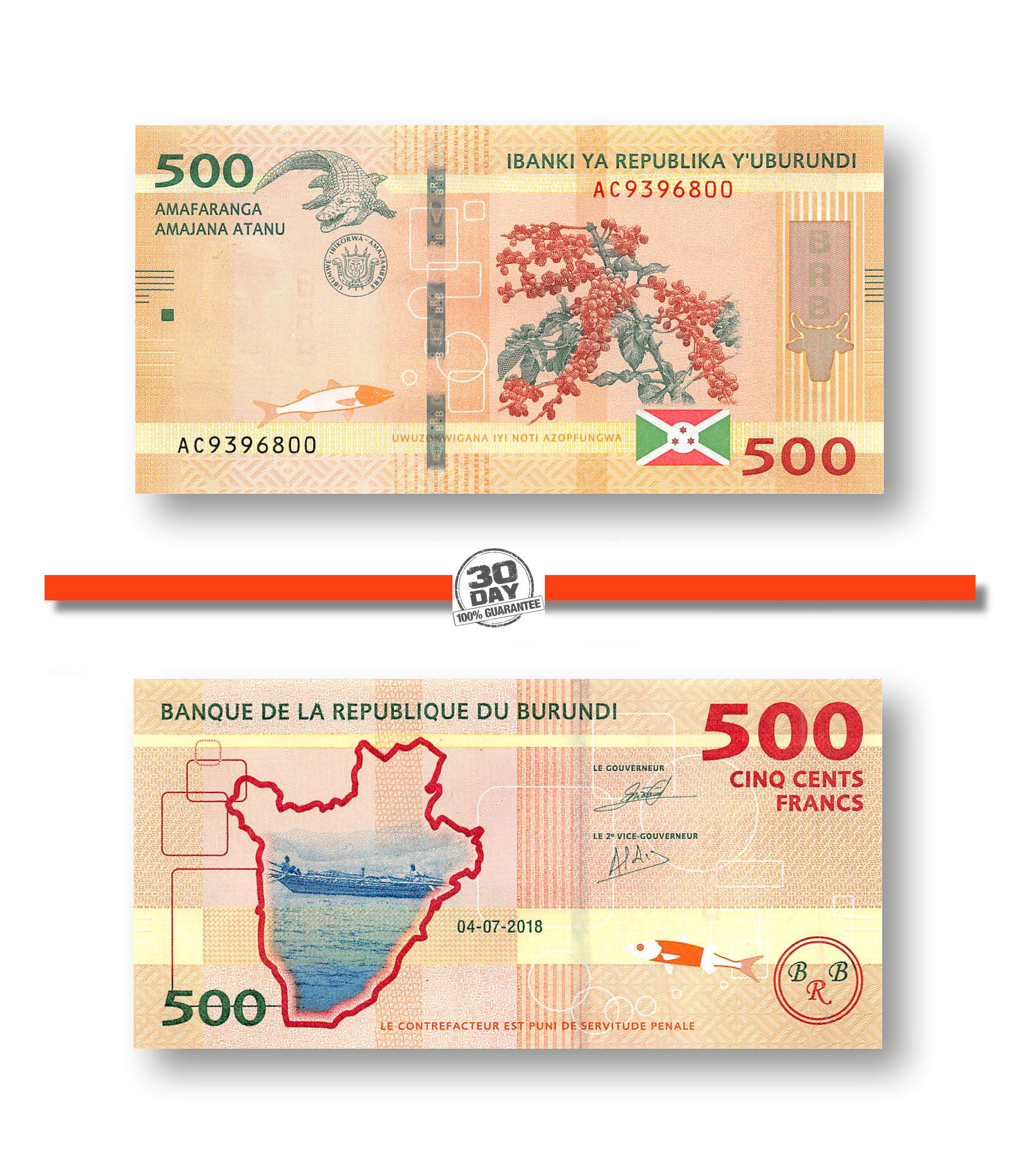 Burundi 500 Francs 2018 2019 New Signature UNC P-New