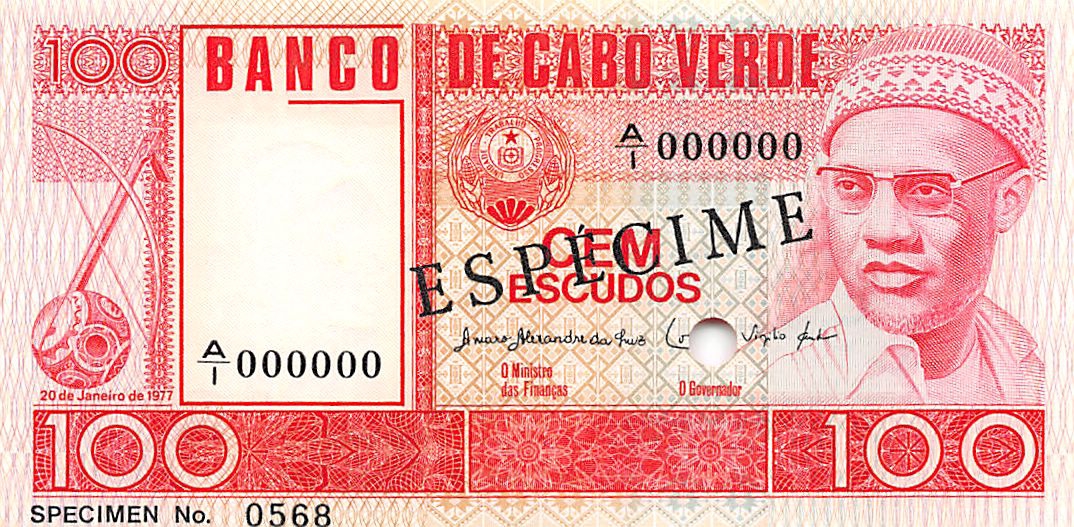 Details about   Cape Verde Specimen 100 Escudos 1977  UNC   P#54s