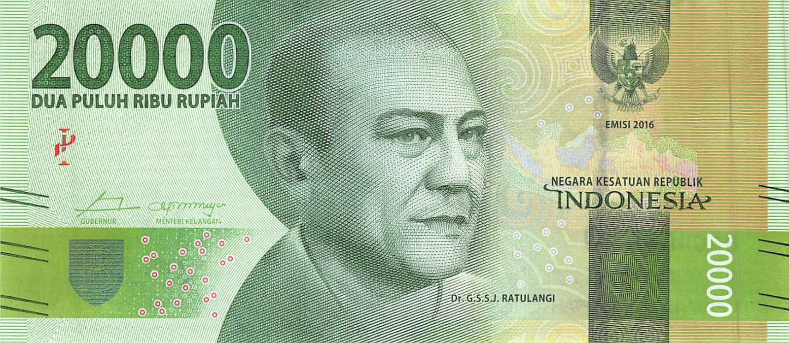 Indonesia 20000 Rupiah  2022 Unc Pn 158a Indonesia