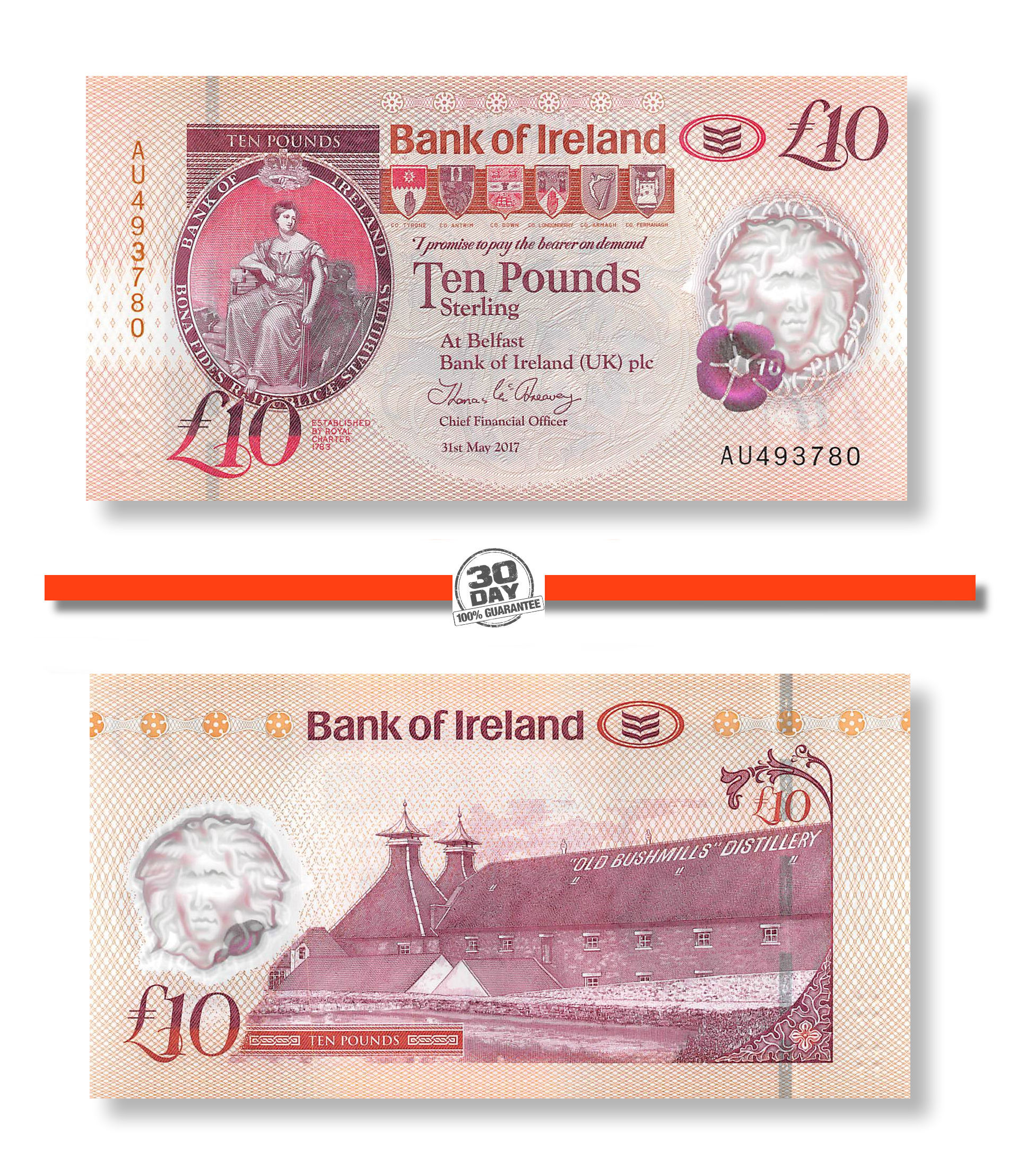 2017 2019 UNC 5;10 pounds SET Bank of Ireland Northern P-New Polymer