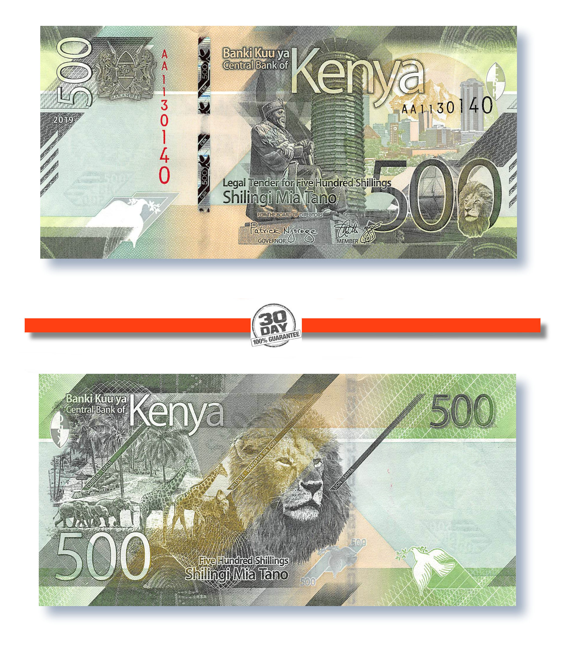 NEW KENYA 2019 Fine 500 Shillings Banknote Paper Money Bill P