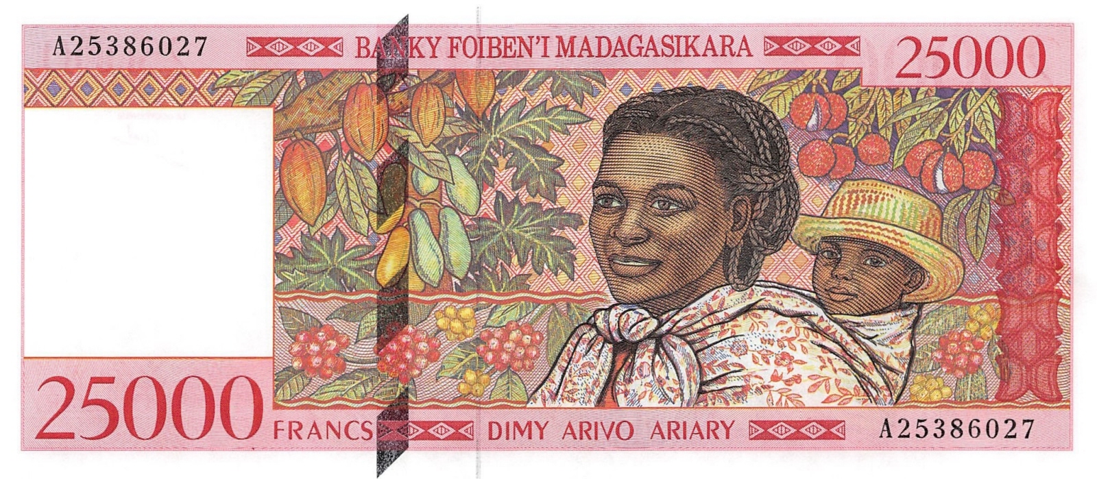 1998 p-82 MADAGASCAR Africa 25000 Francs aUNC