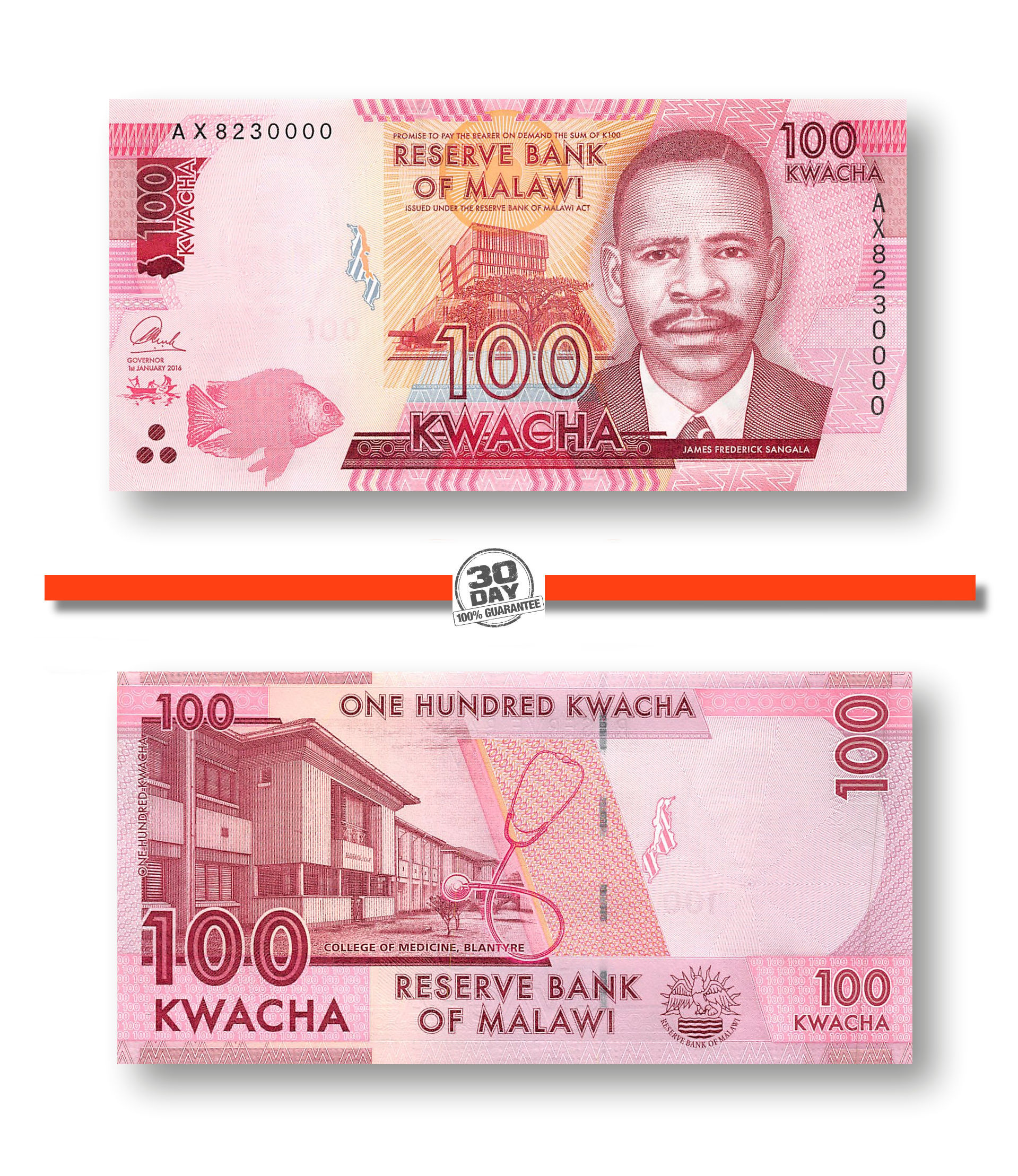 Malawi 100 Kwacha 2016 UNC 