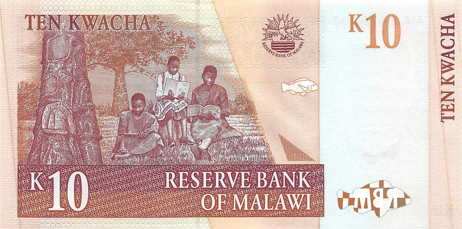 MALAWI 10 KWACHA 1997 P 37 UNC