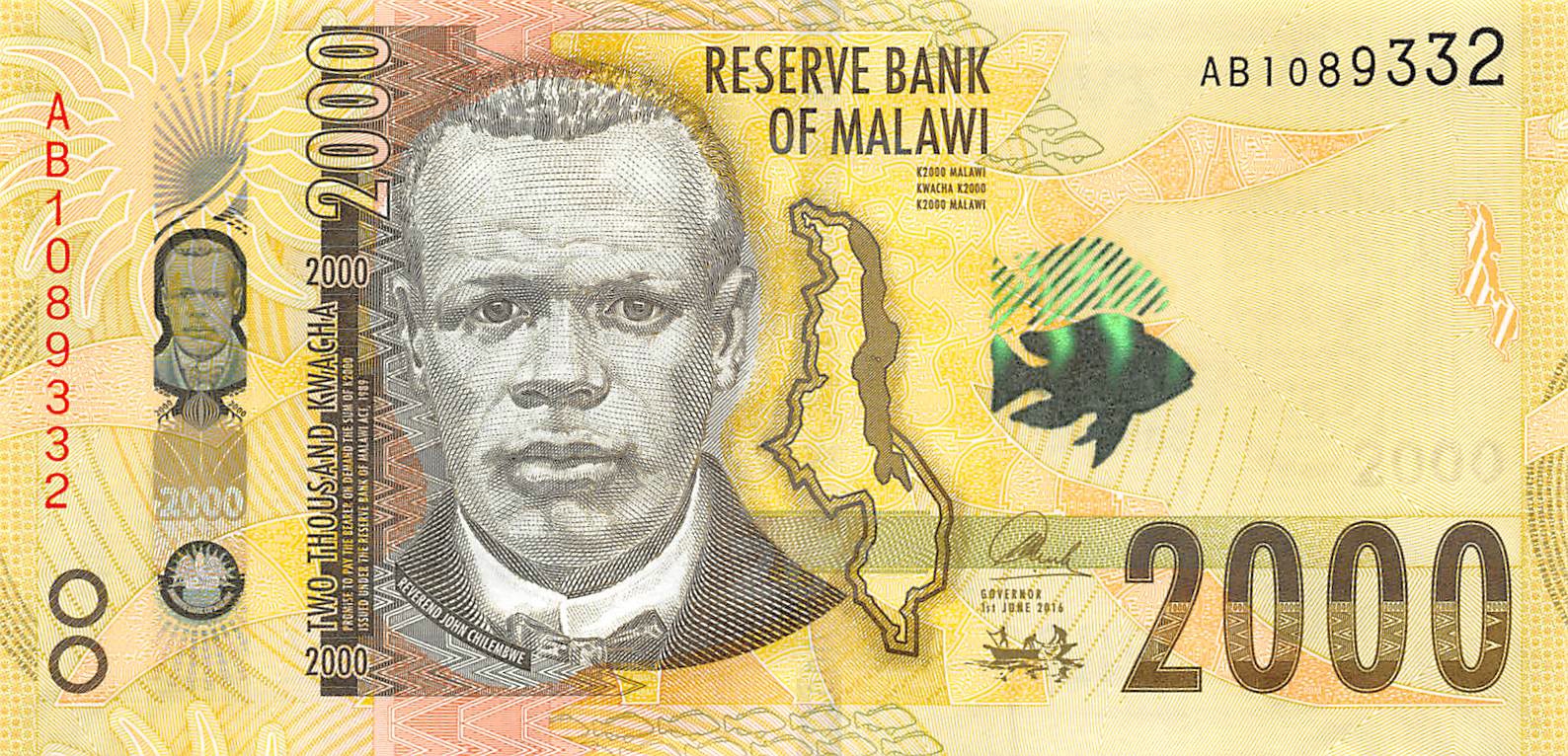 MALAWI 5 KWACHA 1990 P 24 UNC