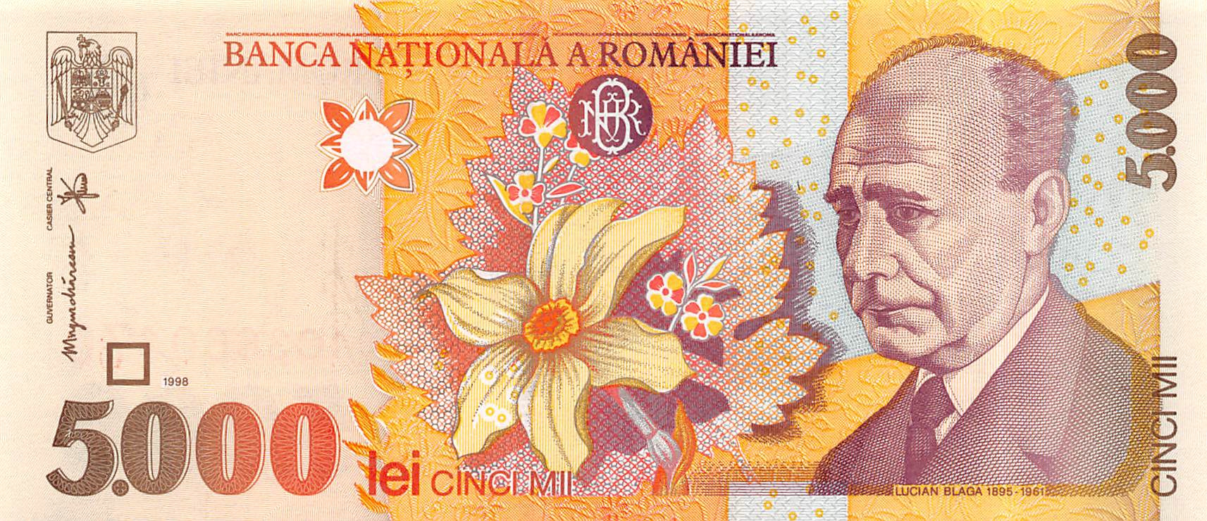 Romania 5000 Lei 1998 Unc